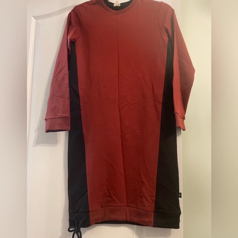 Red and Black Long Sleeve Dress